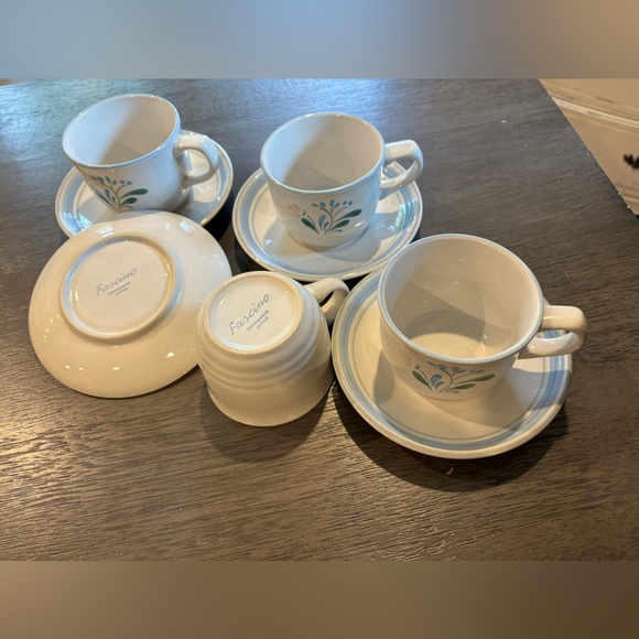 {Yamaka} FASCINO Cup & Saucer Set EXCELLENT USED - 8pc set / service for 4 - Picture 4 of 4